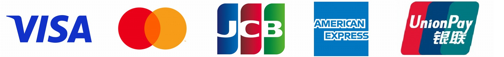 ビザ、マスター、JCB、アメリカンエクスプレス、銀嶺がご利用できます